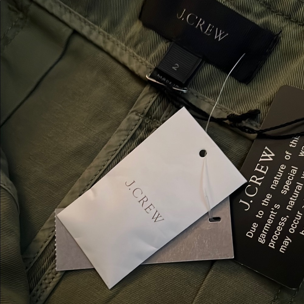 NWT J. Crew Double-breasted Olive Green Skirt, size 2 - Picture 3 of 6